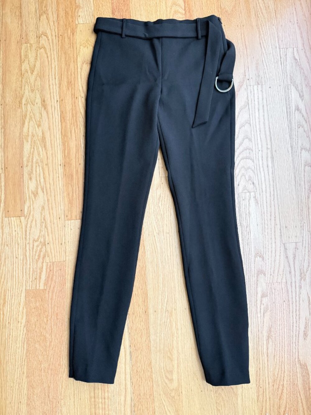 NWT Zara Woman Black Belted Slim Trousers - Picture 2 of 9